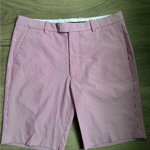 G/FORE Seersucker Pink Golf Shorts, Size 34